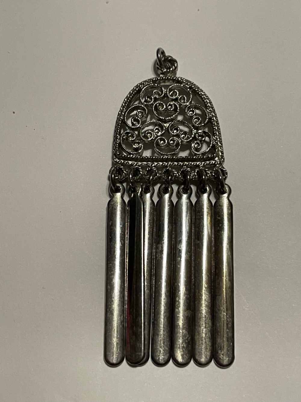 Vintage Filigree Dangling Costume Pendant #6690